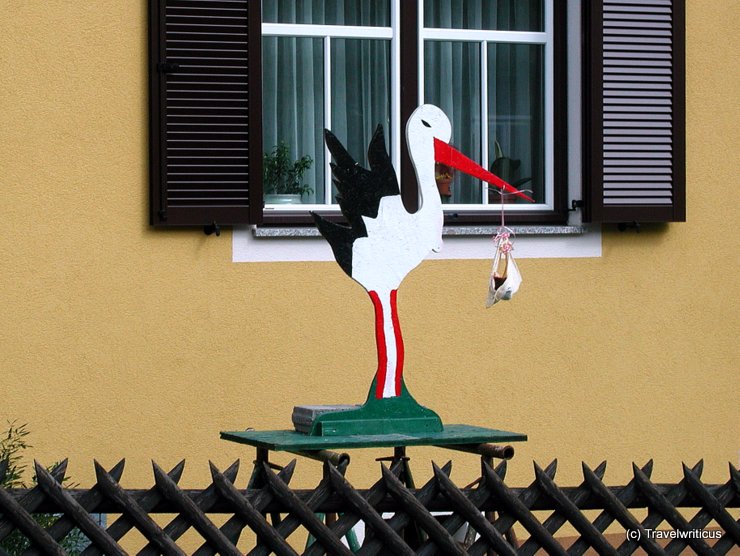 Stork indicating a newborn in Austria