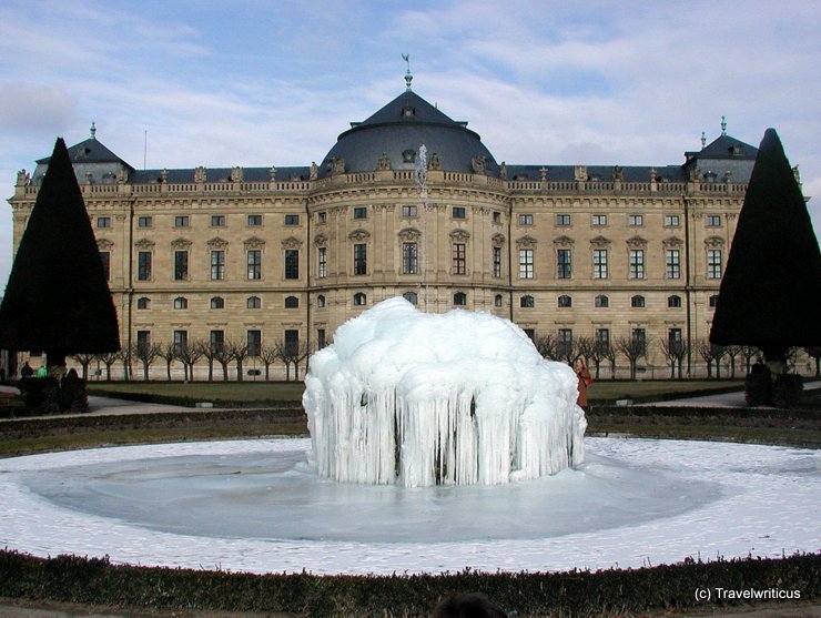 Frozen fountain at Residenz Würzburg, Germany