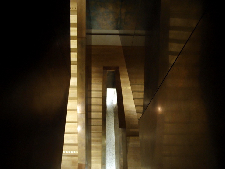 On the stairs in Vorarlberg Museum in Bregenz, Austria