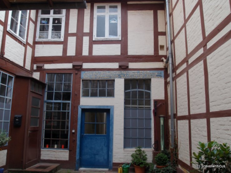 View of a backyard in Celle, Germany