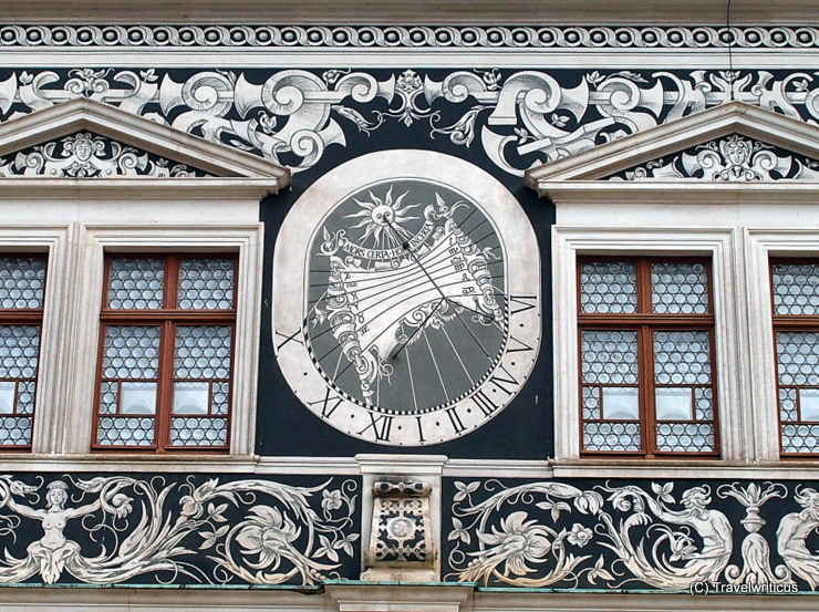 Sundial at the Stallhof in Dresden, Germany