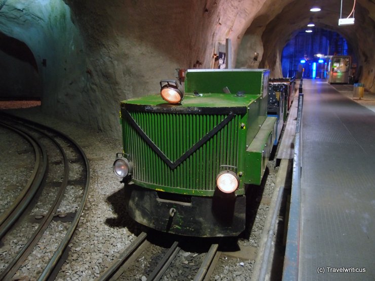 Locomotive of the fairy tale grotto train in Graz, Austria