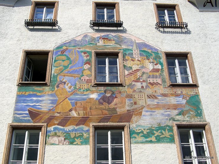 Mural at the town hall of Hallein, Austria