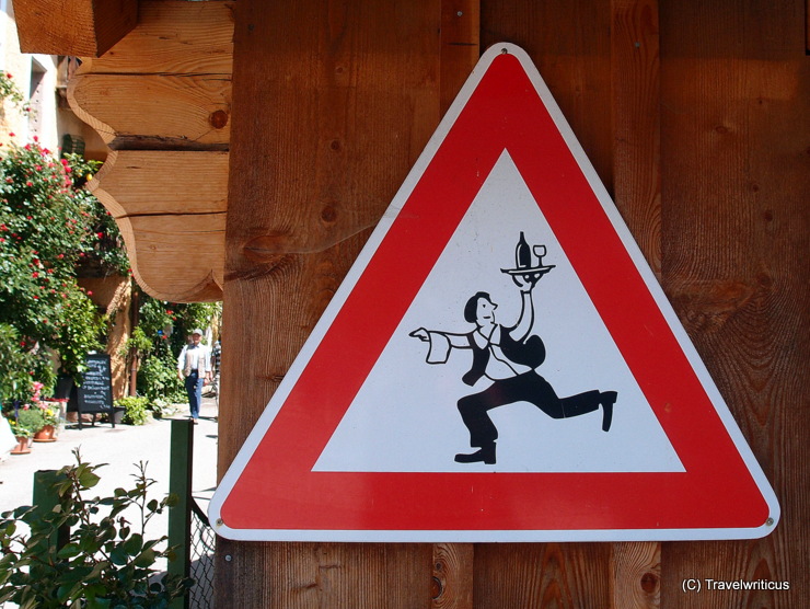 Fun traffic sign in Hallstatt, Austria