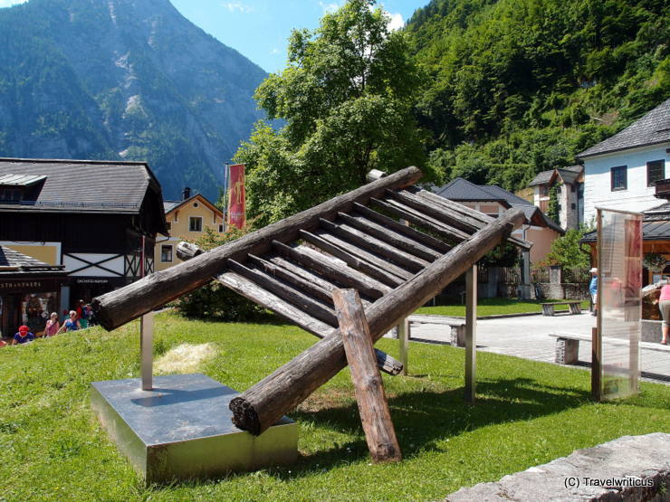 Replica of a wooden staircase (Bronze Age) in Hallstatt, Austria