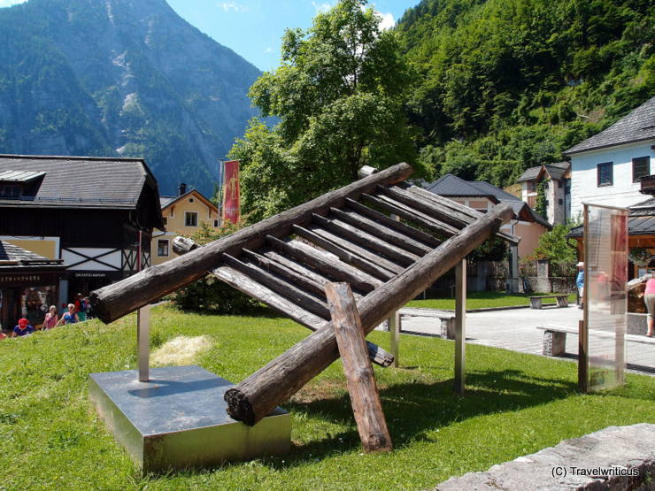 Replica of a wooden staircase (Bronze Age) in Hallstatt