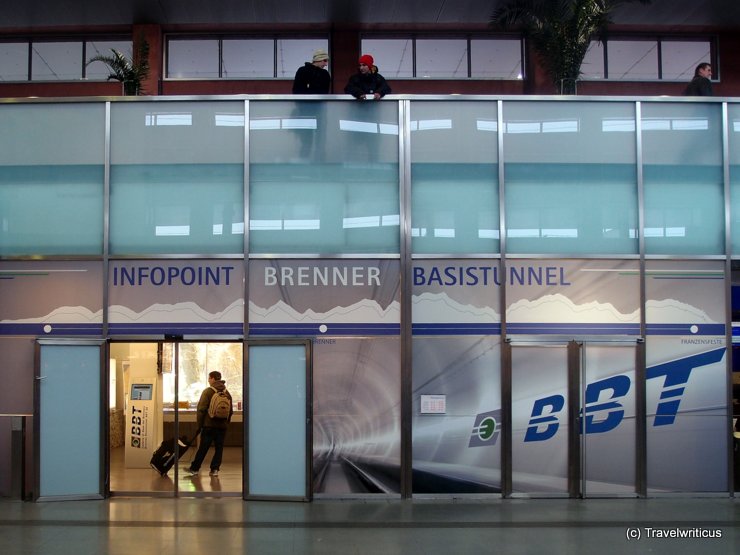 Infopoint in Innsbruck about Brenner Base Tunnel