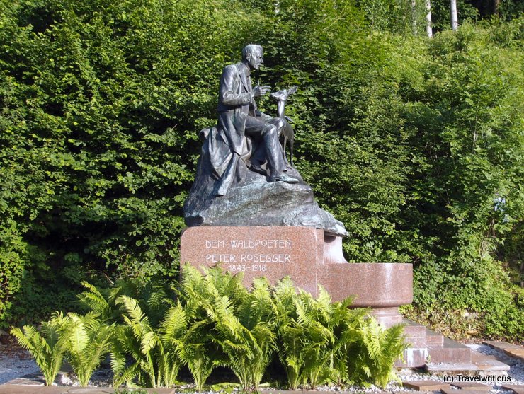 Monument of Peter Rosseger in Kapfenberg, Austria