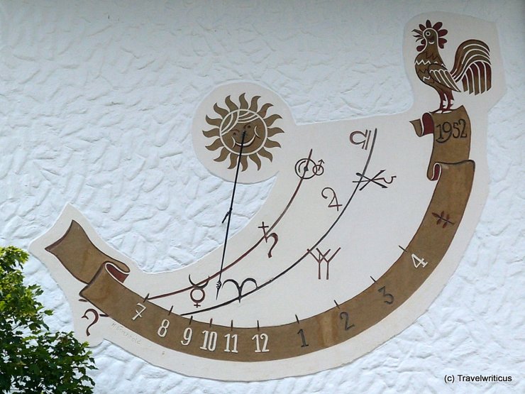 Sundial on a school in Mittelberg, Austria