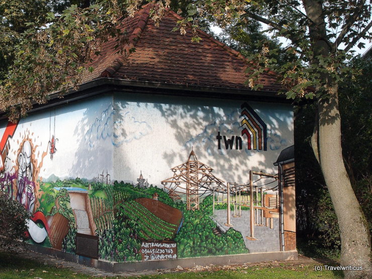 Mural on an electrical substation in Naumburg (Saale), Germany