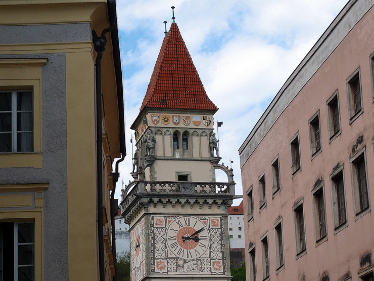 City hall tower in Passau, Germany