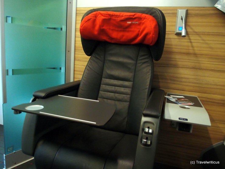 Working place at the Premium Class of the Austrian Railjet