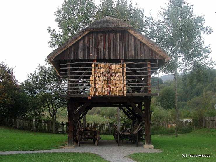 Traditional hayrack in Rogatec, Slovenia