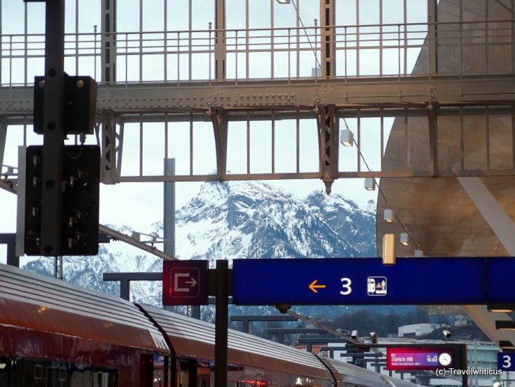 Mountains at Salzburg Central Station