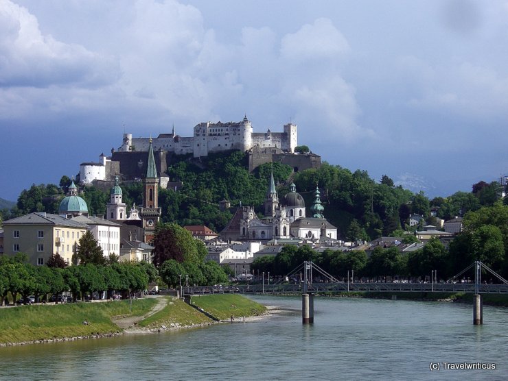 View of Salzburg from railway bridge