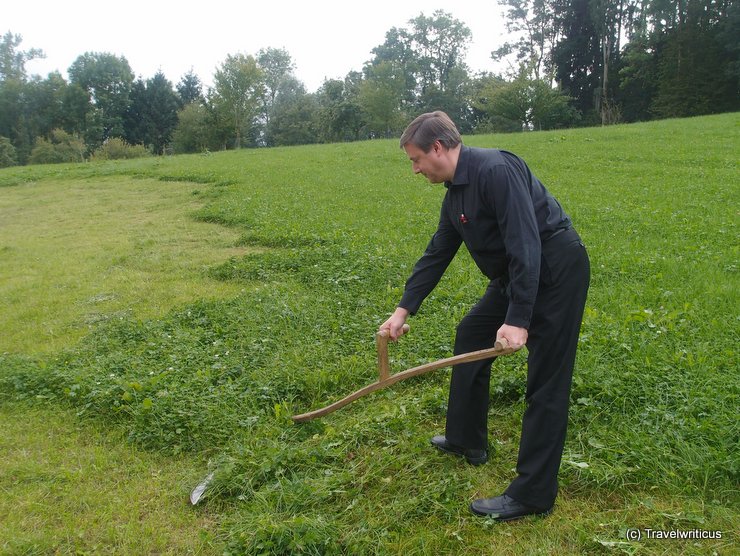 Travelwriticus as reaper in Schlierbach, Austria