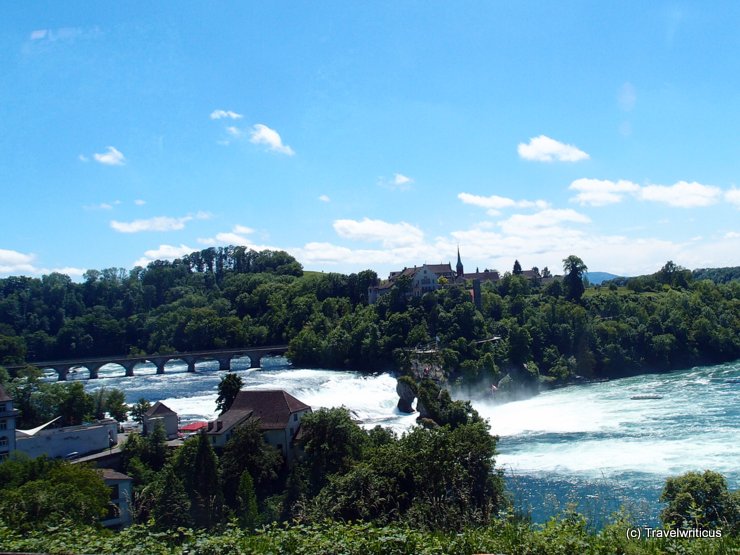 View of the Rhine Falls from the train
