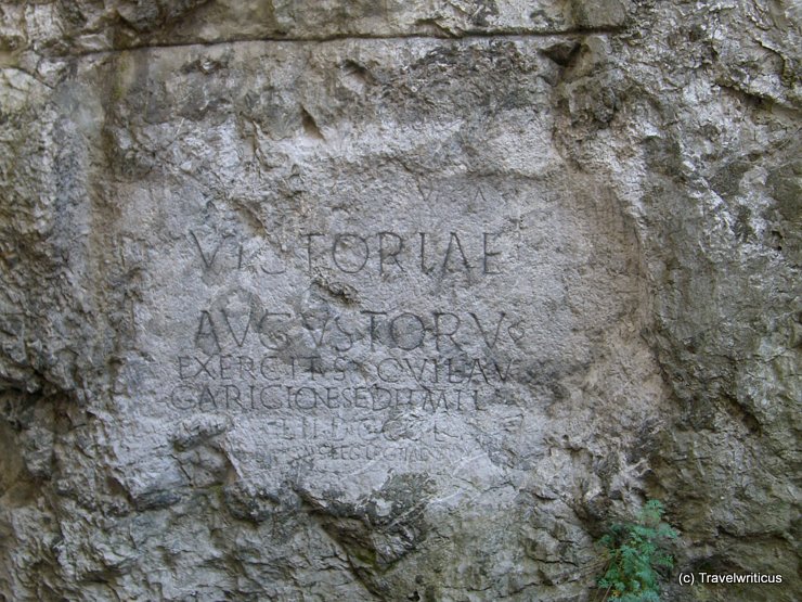 Roman inscription mentioning Laugaricio in Trenčín, Slovakia