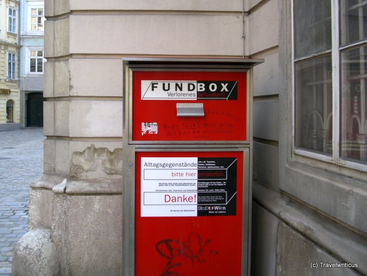 Red box for finds in Vienna, Austria